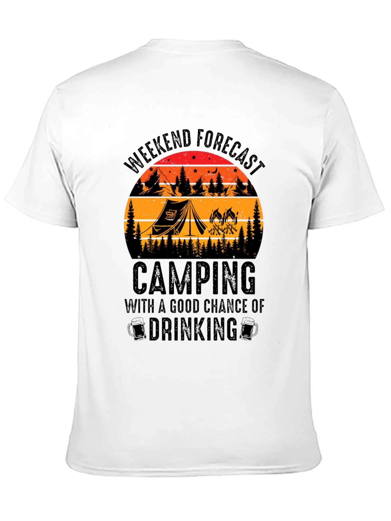 Camping & Drinking Forecast Graphic T-Shirt