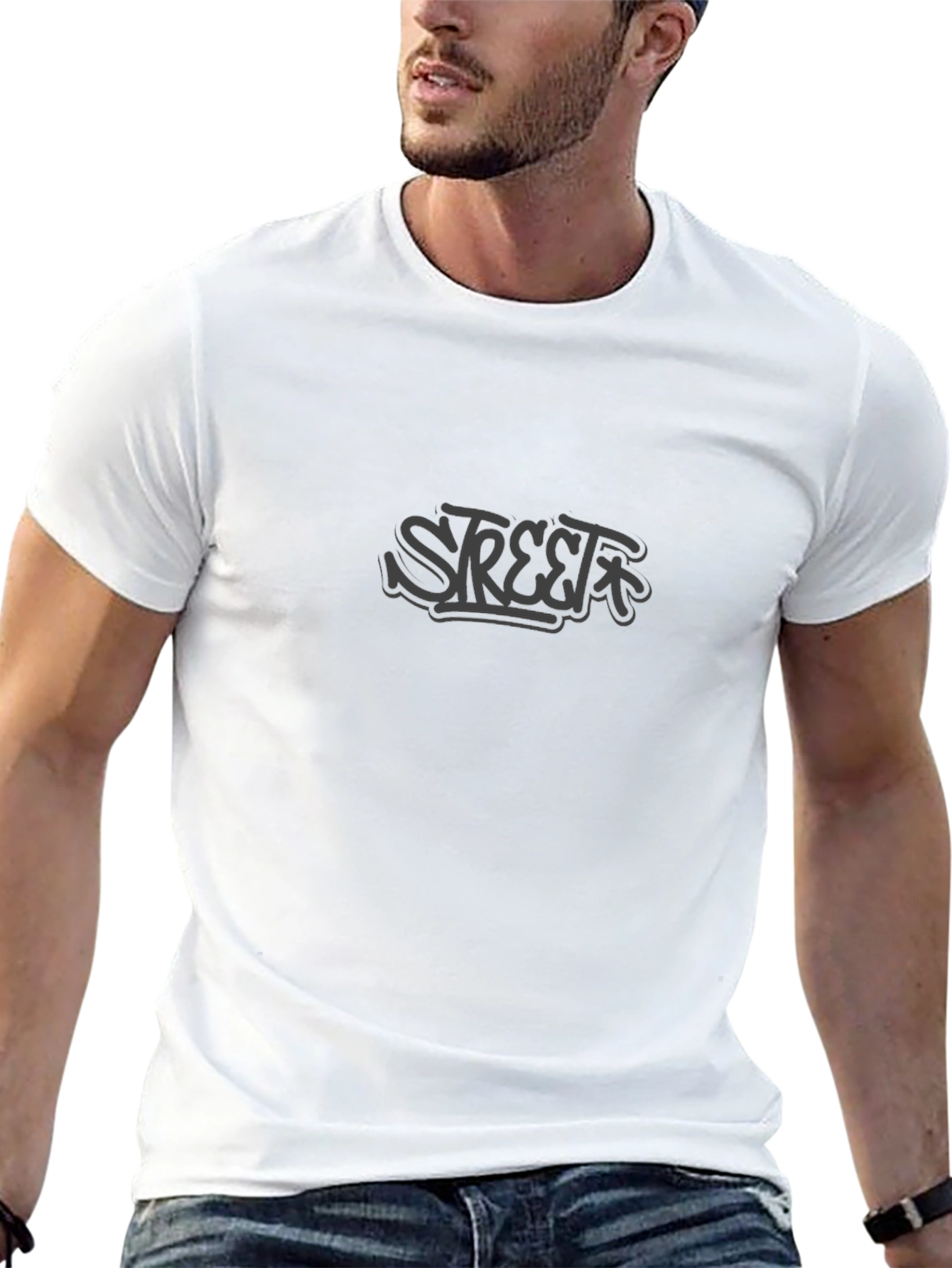 Urban Street Style Black Graphic Tee