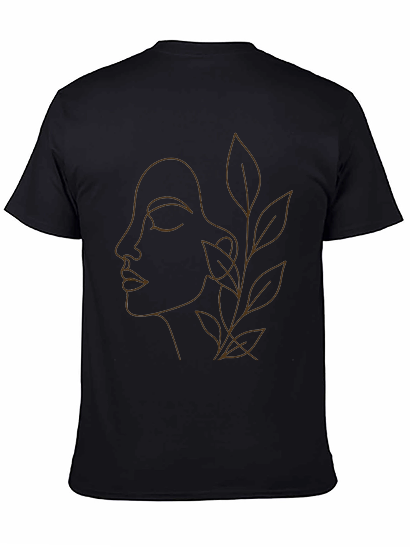 Minimalist Face & Leaves Graphic Tee