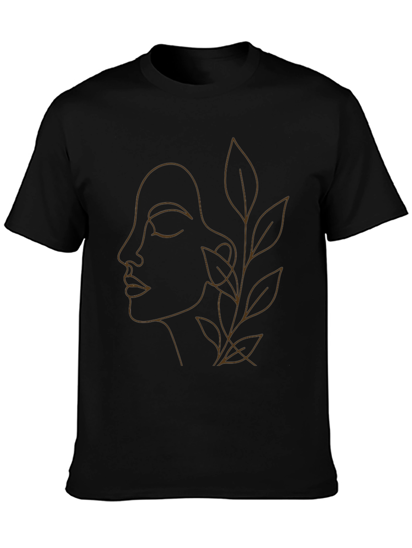 Minimalist Face & Leaves Graphic Tee