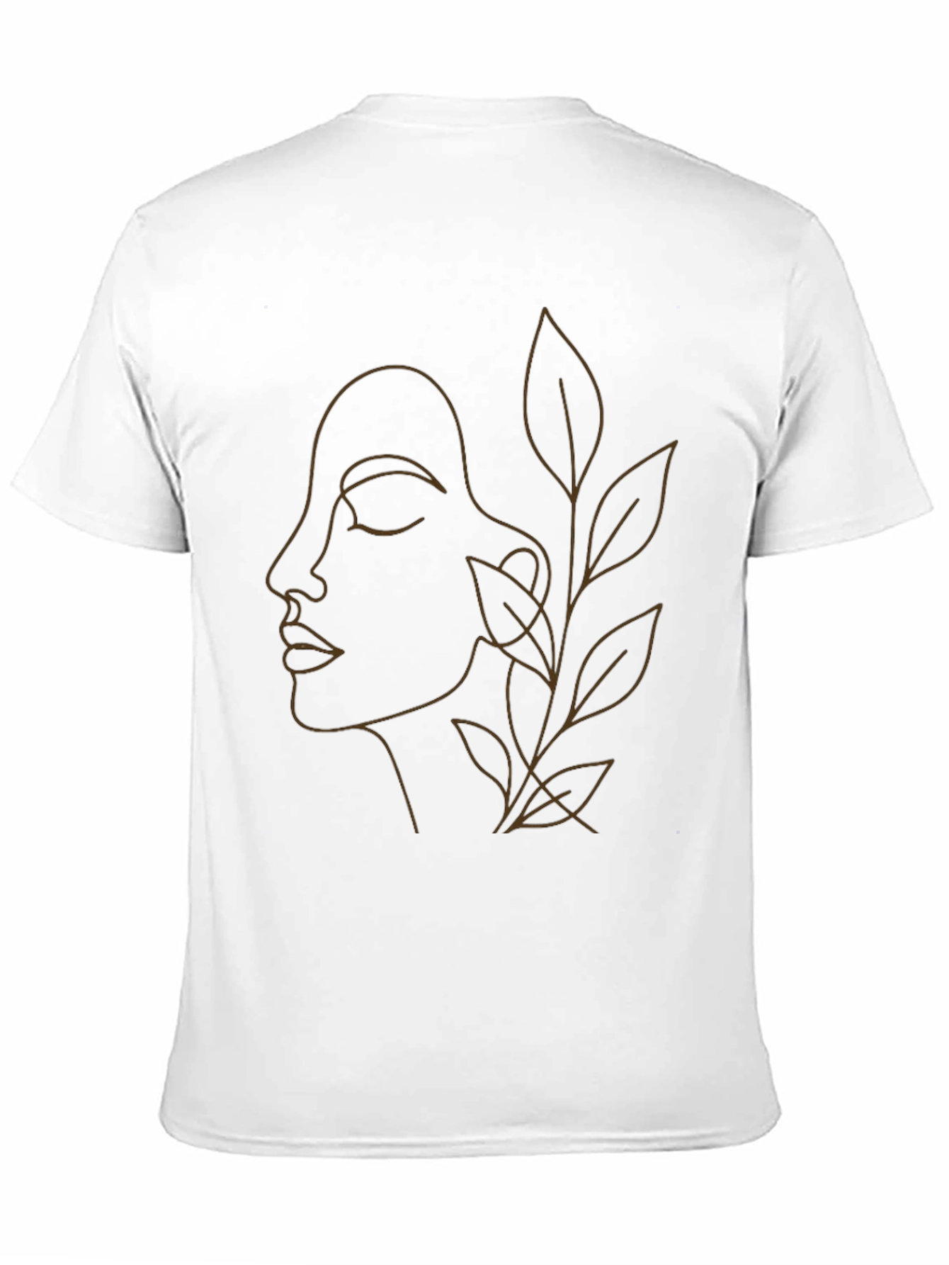 Minimalist Face & Leaves Graphic Tee