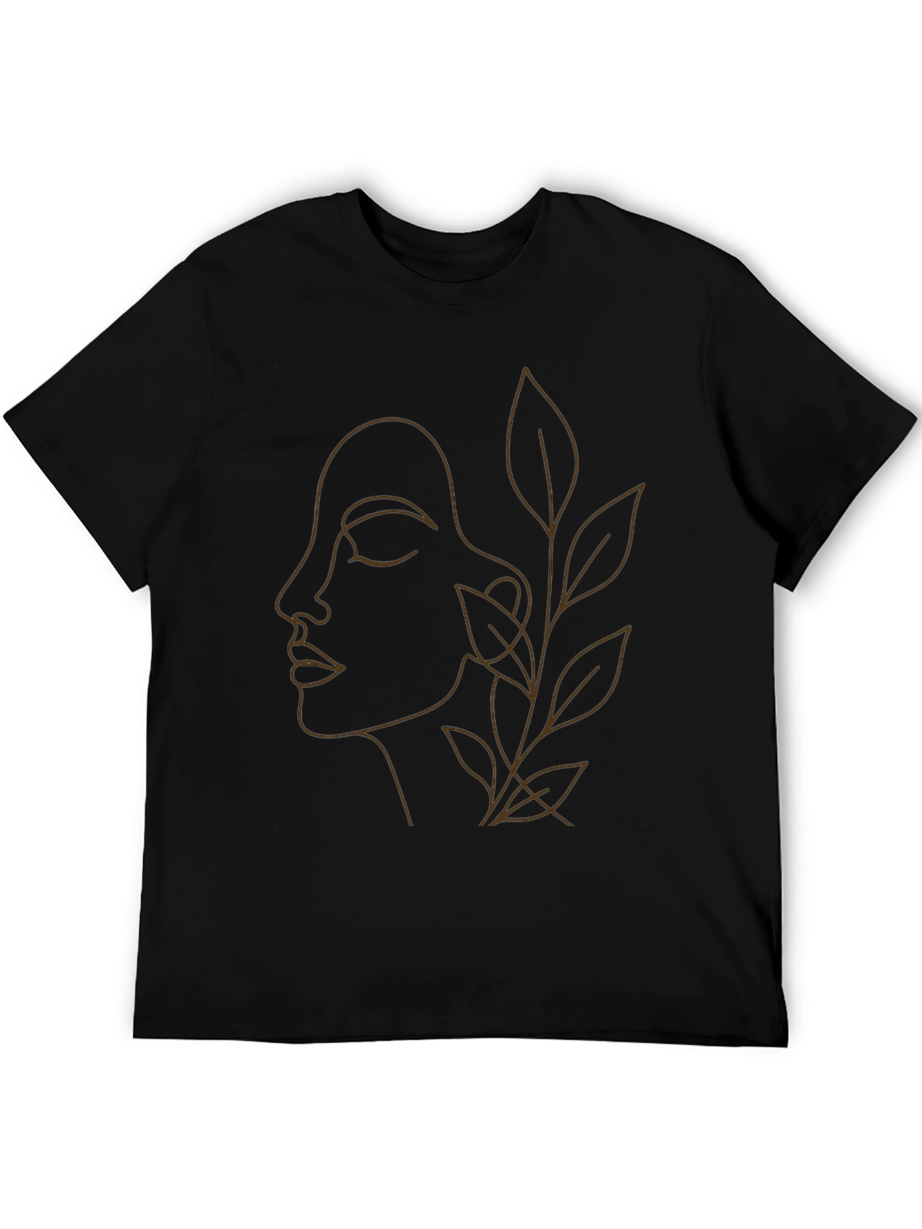 Minimalist Face & Leaves Graphic Tee
