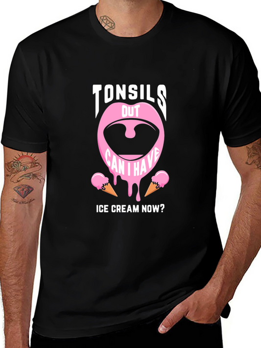 Tonsils Out Ice Cream Humor Graphic Tee