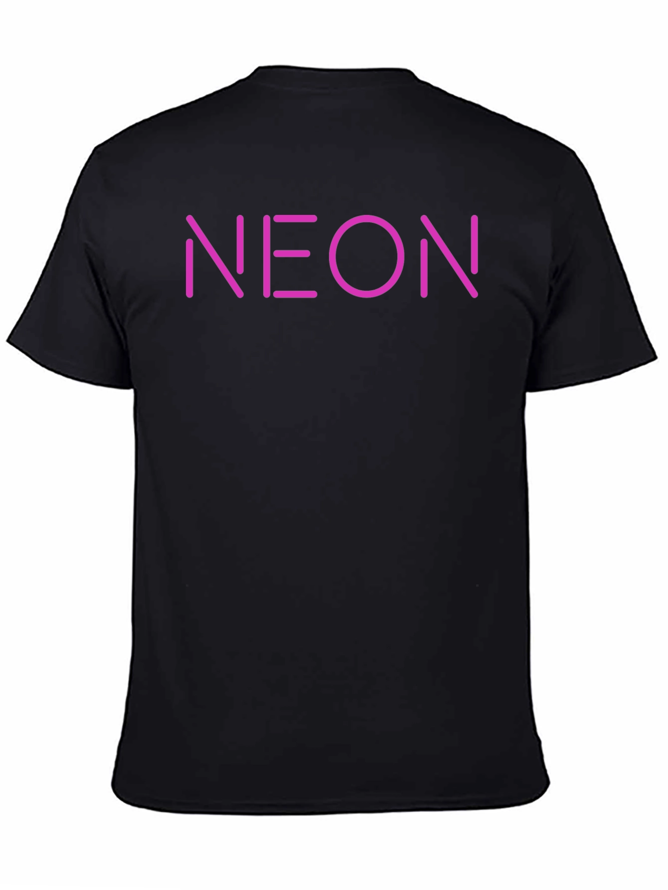 Neon Graphic Tee - Casual Black T-Shirt