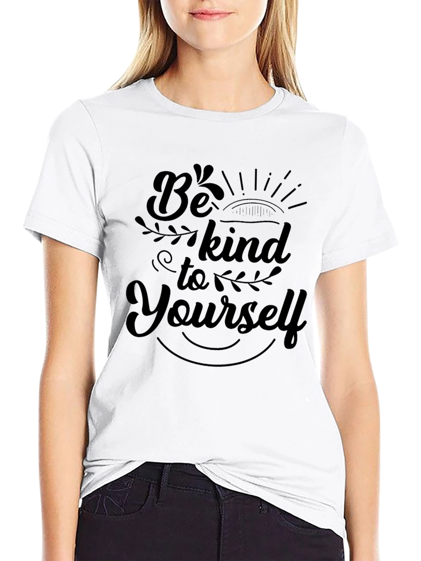 Be Kind to Yourself Black Graphic T-Shirt