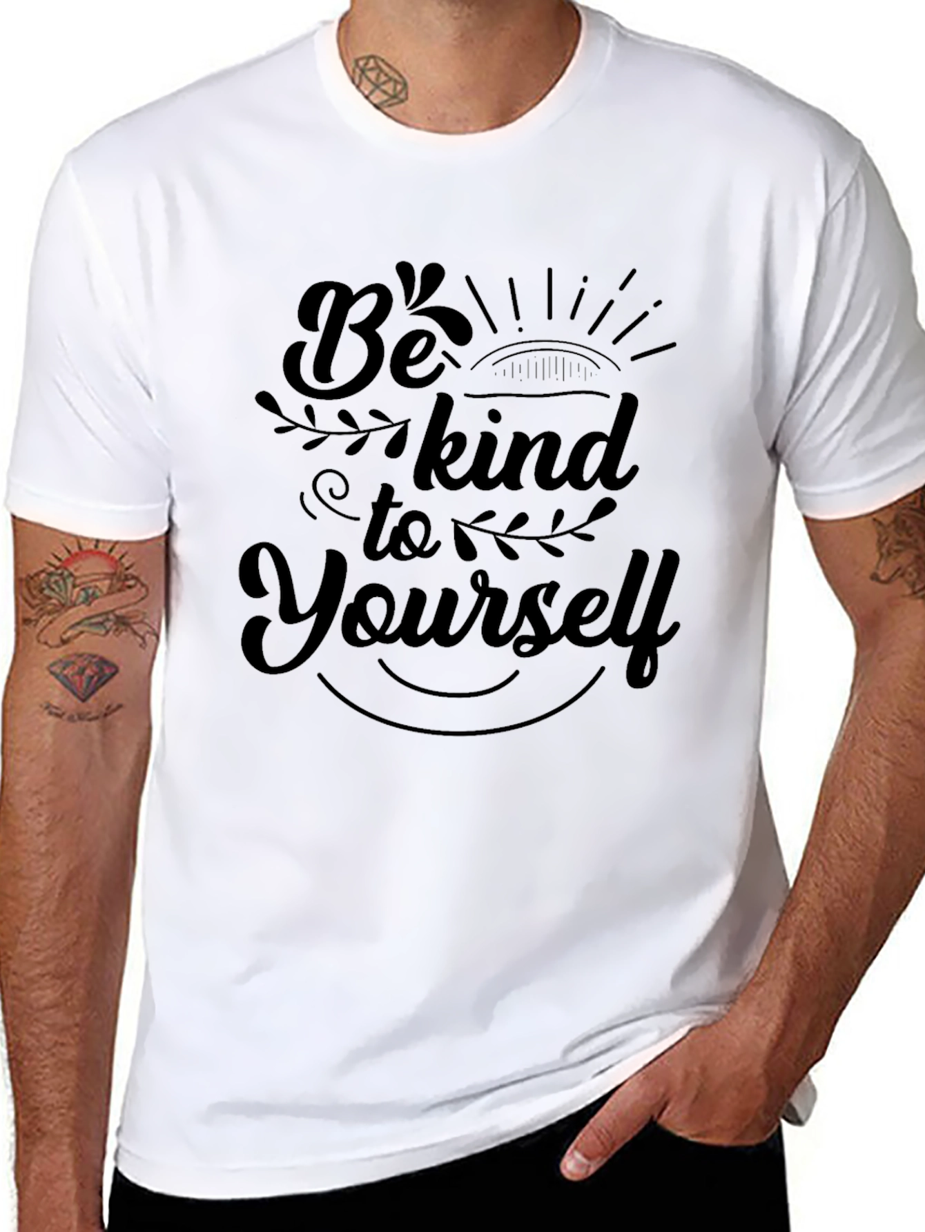 Be Kind to Yourself Black Graphic T-Shirt