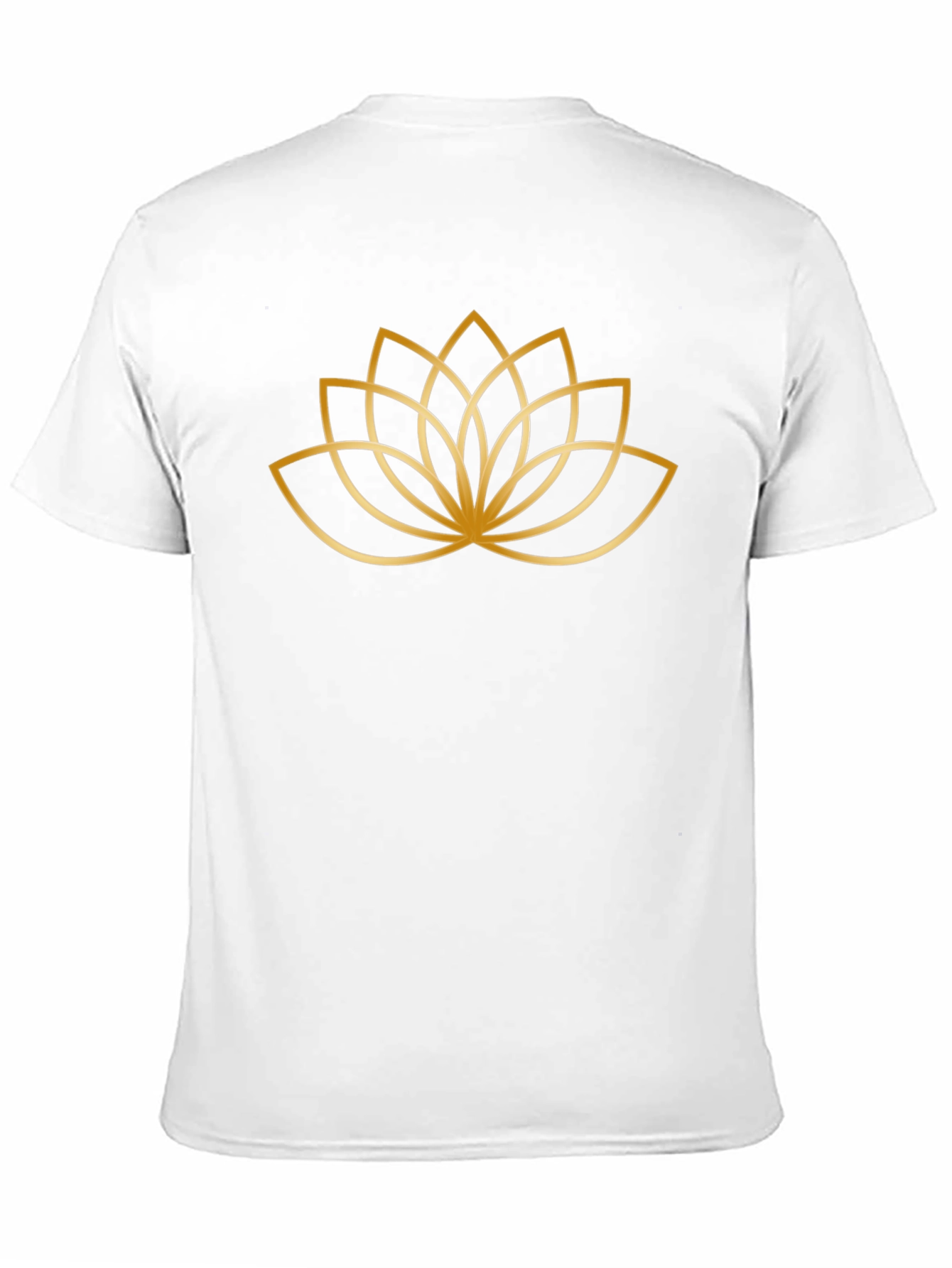 Black T-Shirt with Gold Lotus Flower Design