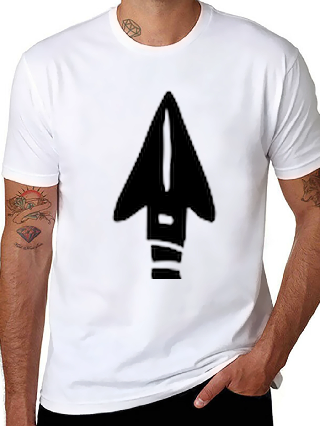 Arrow Graphic Black T-Shirt - Modern Casual Tee