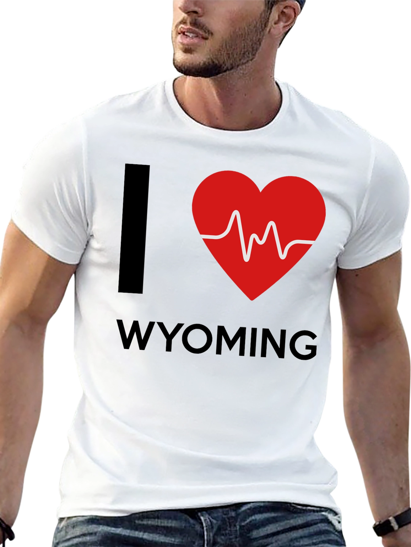 I Love Wyoming Heartbeat Graphic T-Shirt