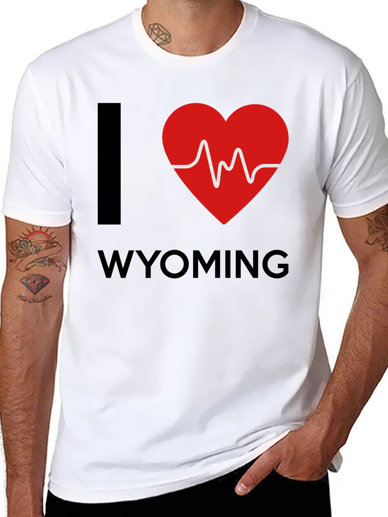 I Love Wyoming Heartbeat Graphic T-Shirt