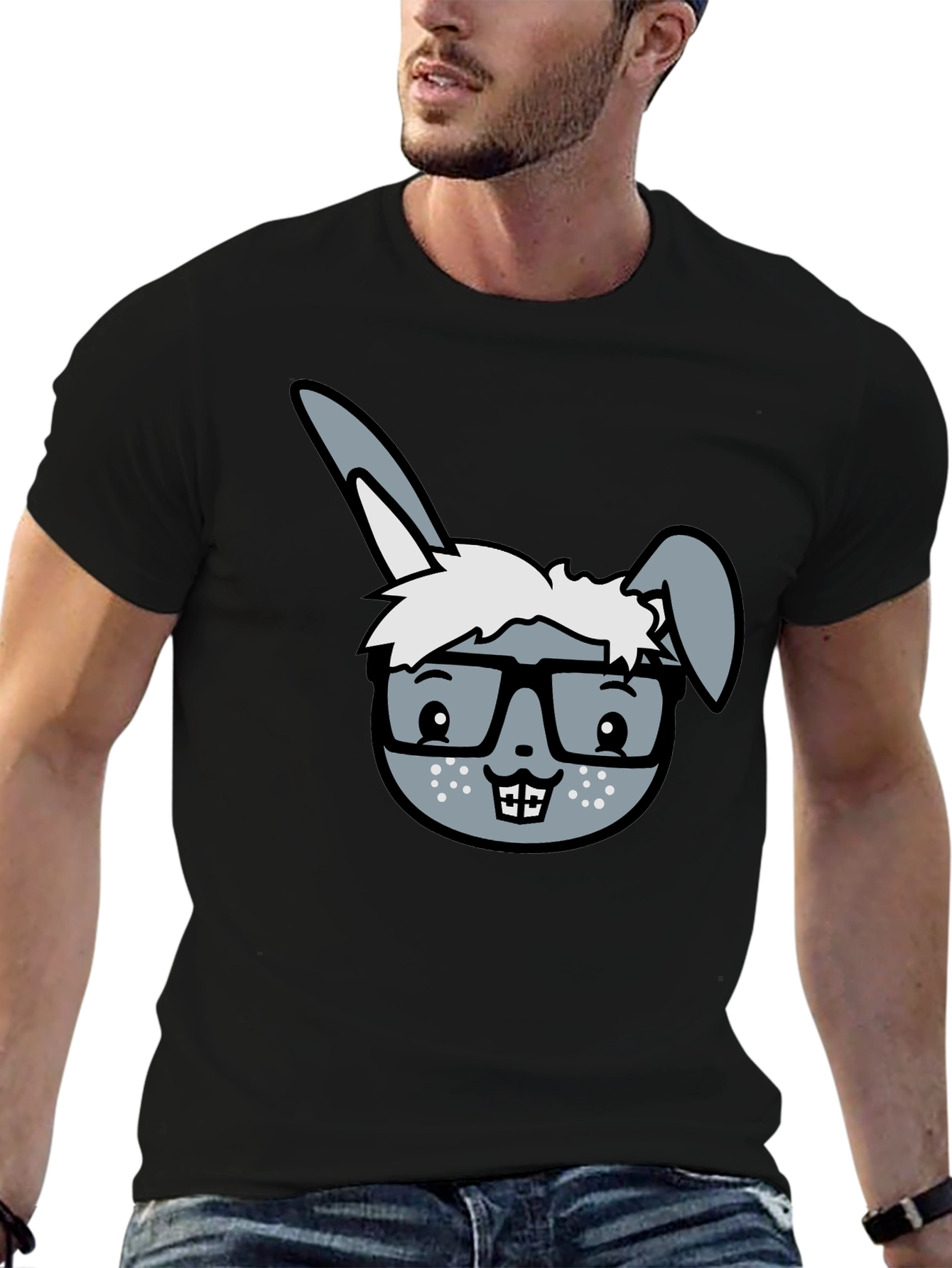 Funny Rabbit Geek T-Shirt - Nerd Bunny Tee