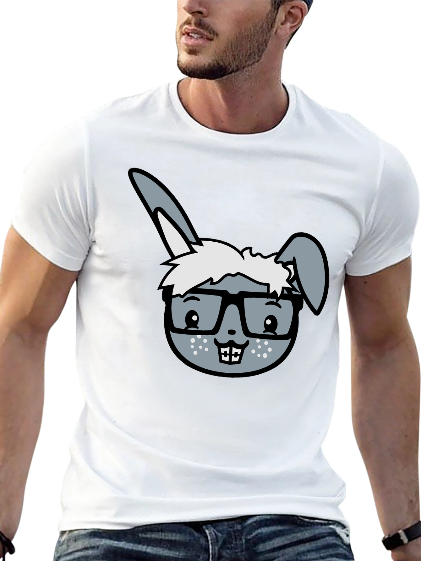 Funny Rabbit Geek T-Shirt - Nerd Bunny Tee