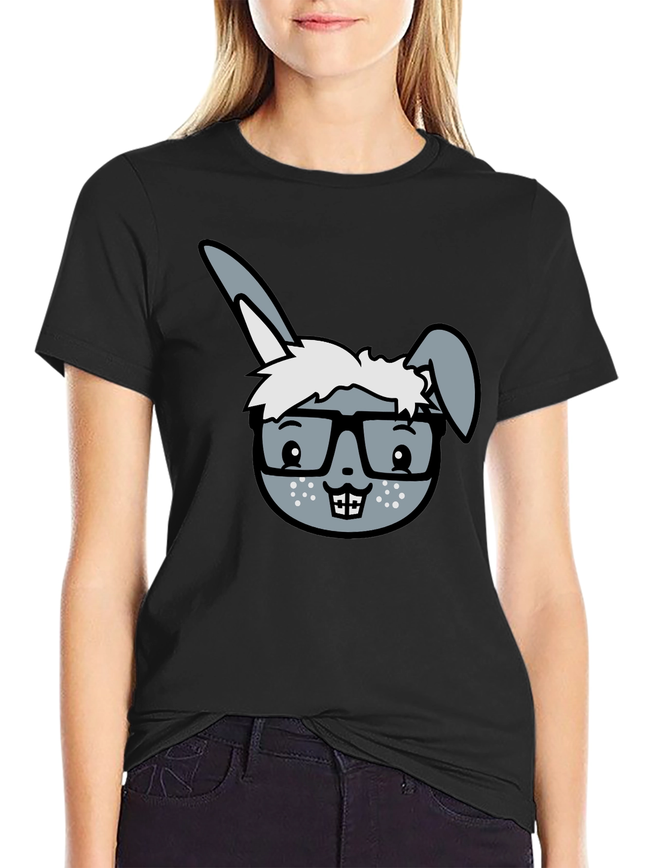 Funny Rabbit Geek T-Shirt - Nerd Bunny Tee