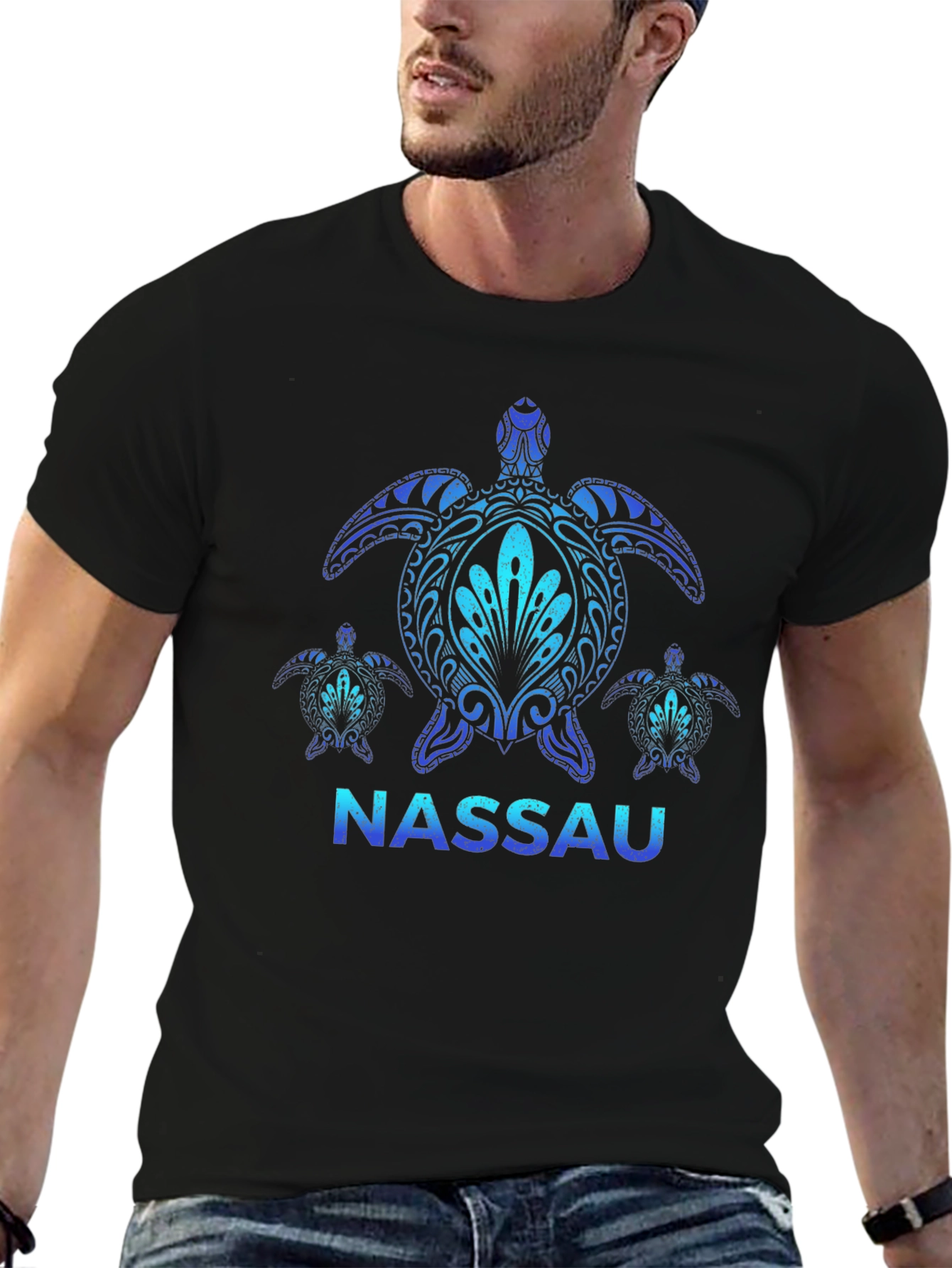 Nassau Turtle Graphic Black T-Shirt