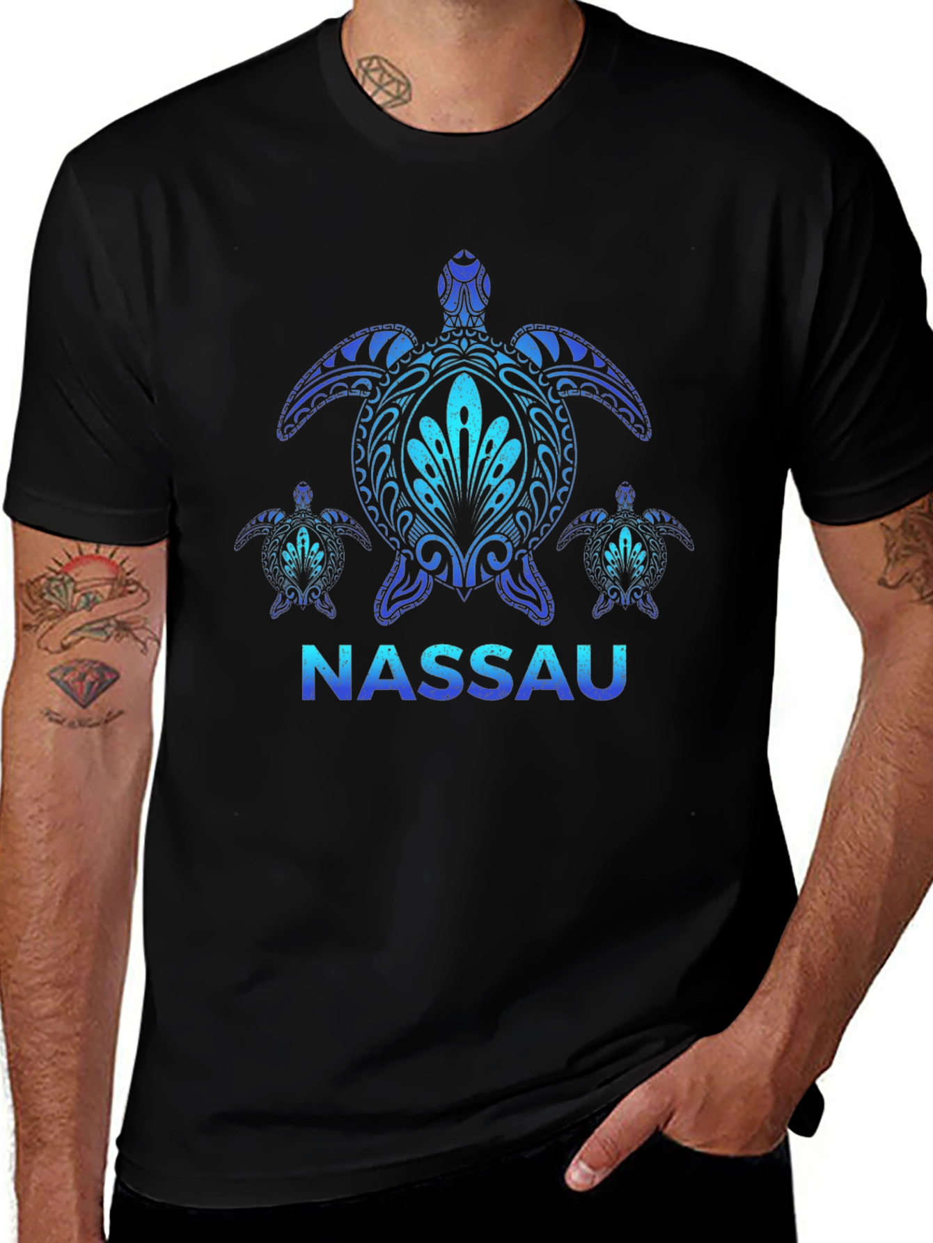 Nassau Turtle Graphic Black T-Shirt