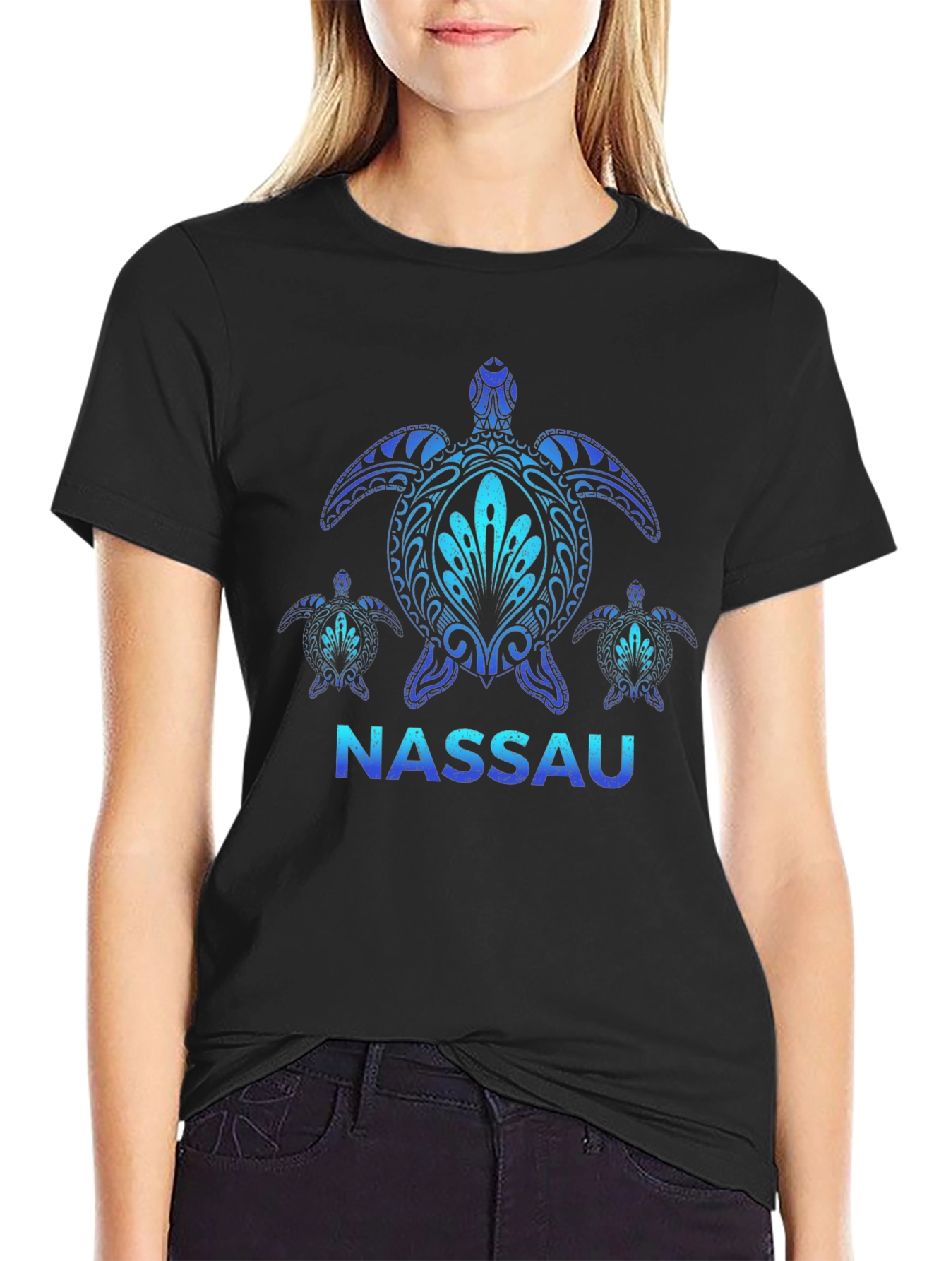 Nassau Turtle Graphic Black T-Shirt