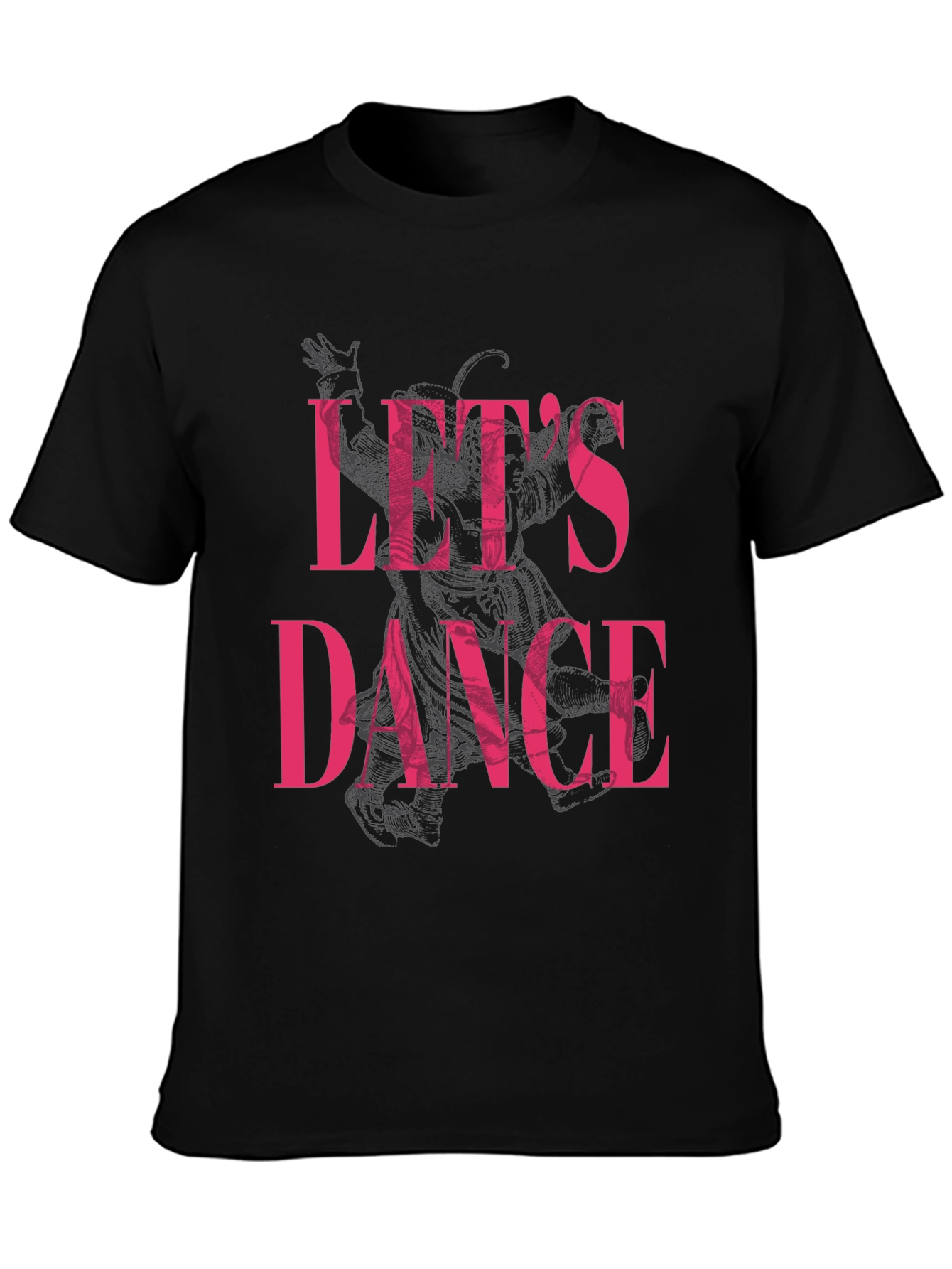 Lets Dance Graphic Print Black T-Shirt