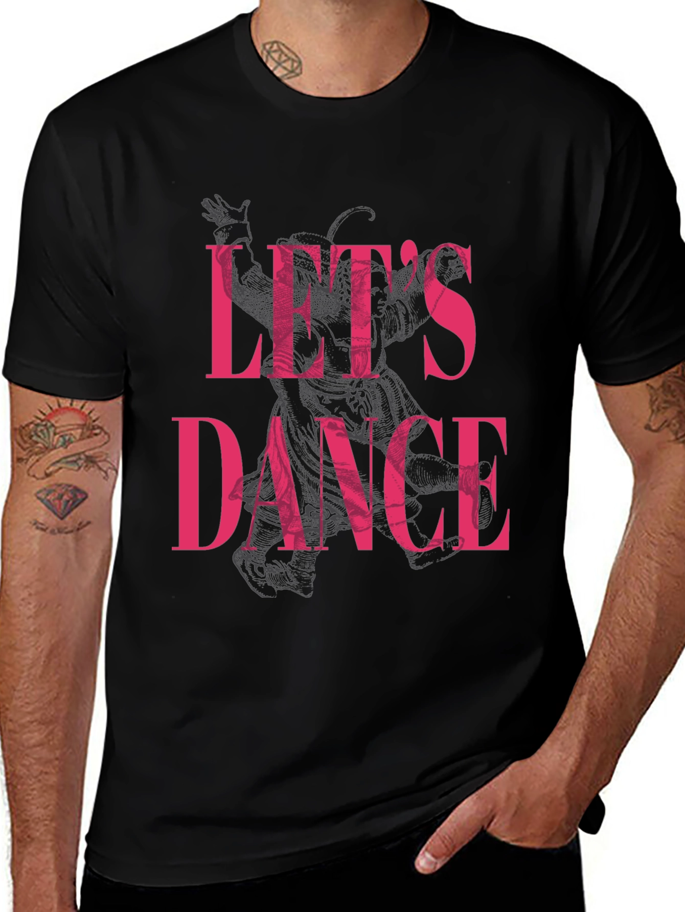 Lets Dance Graphic Print Black T-Shirt