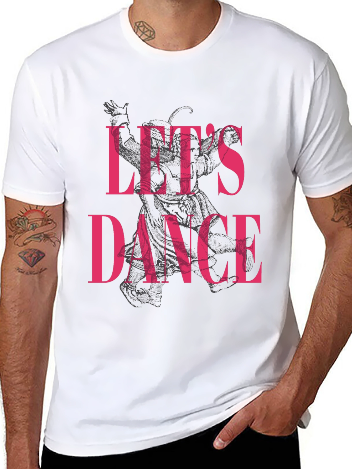 Lets Dance Graphic Print Black T-Shirt
