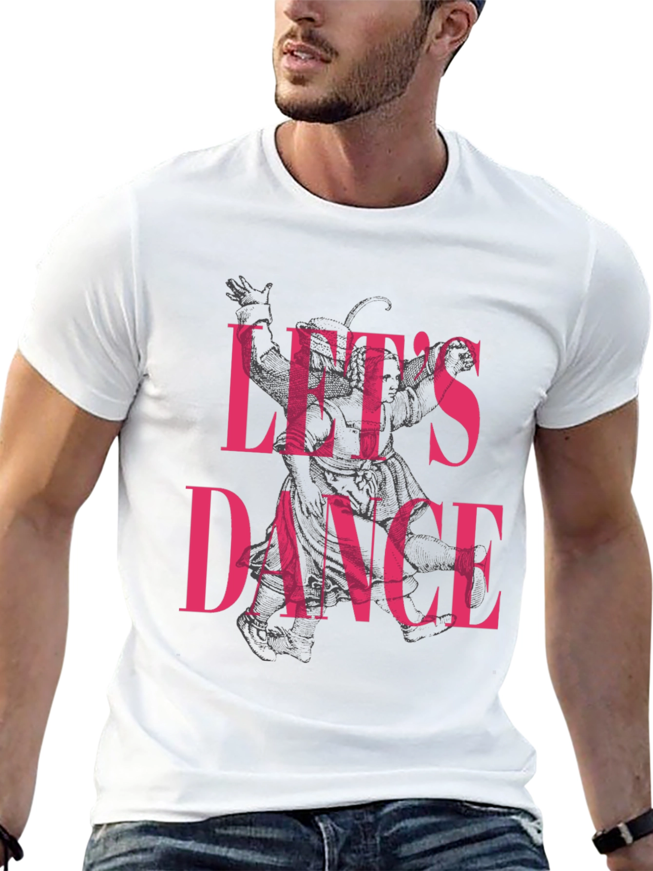 Lets Dance Graphic Print Black T-Shirt