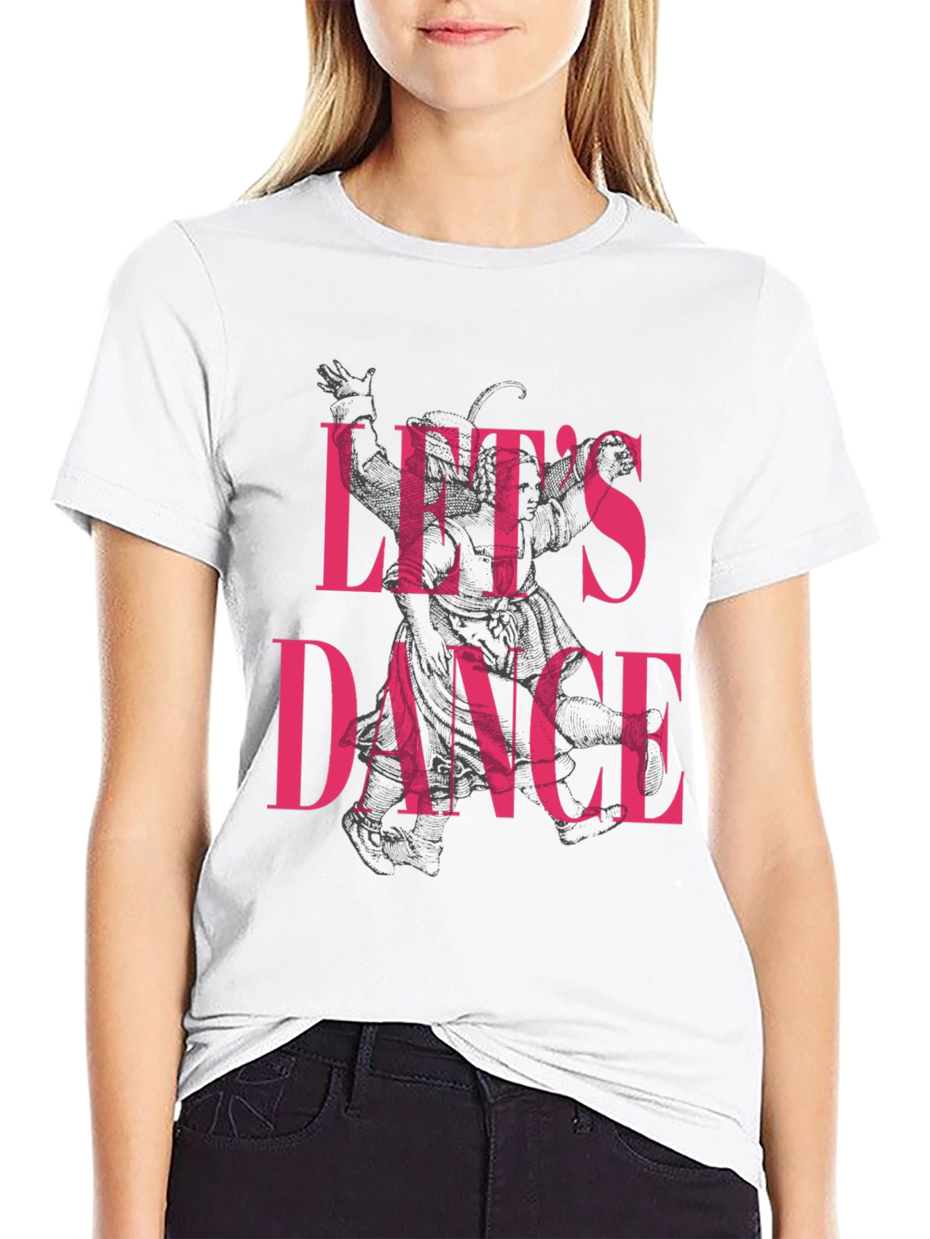 Lets Dance Graphic Print Black T-Shirt