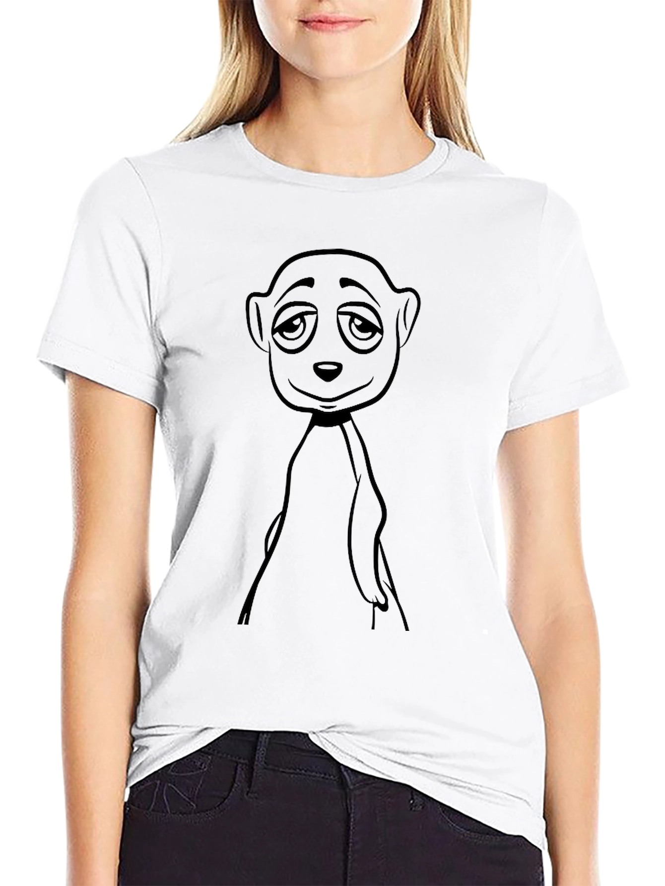Mens Black Meerkat Graphic Tee - Casual Style