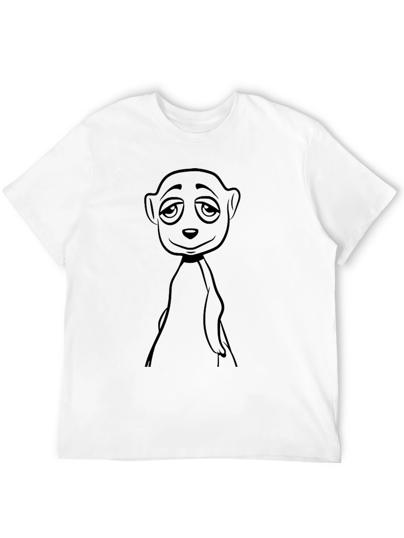 Mens Black Meerkat Graphic Tee - Casual Style
