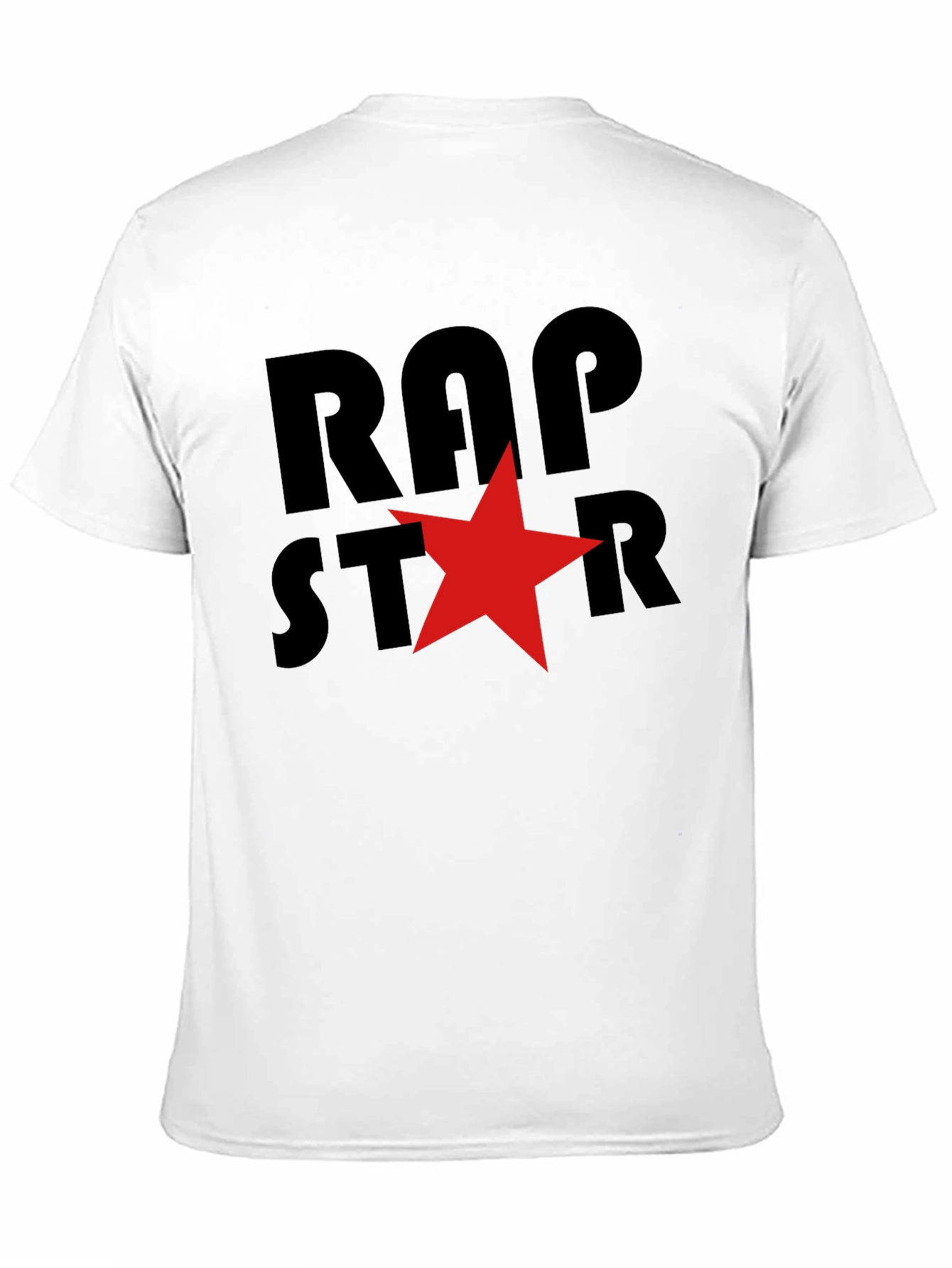 Rap Star Graphic Tee - Black Cotton T-Shirt