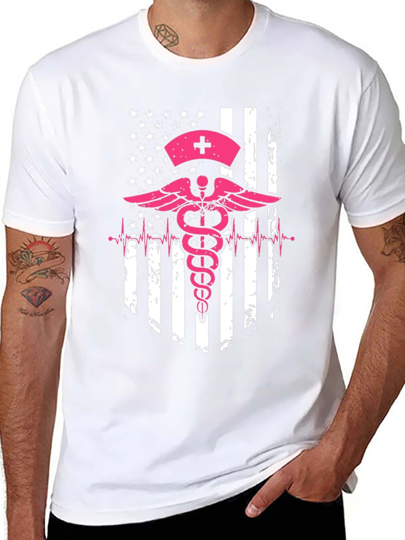 Nurse American Flag Graphic Tee