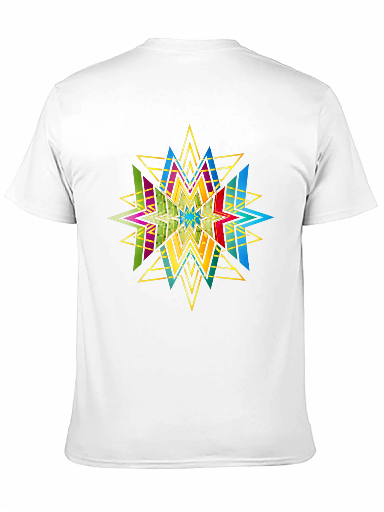 Geometric Star Graphic Print Black T-Shirt