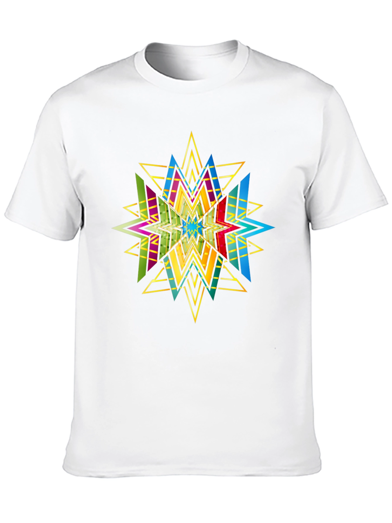 Geometric Star Graphic Print Black T-Shirt