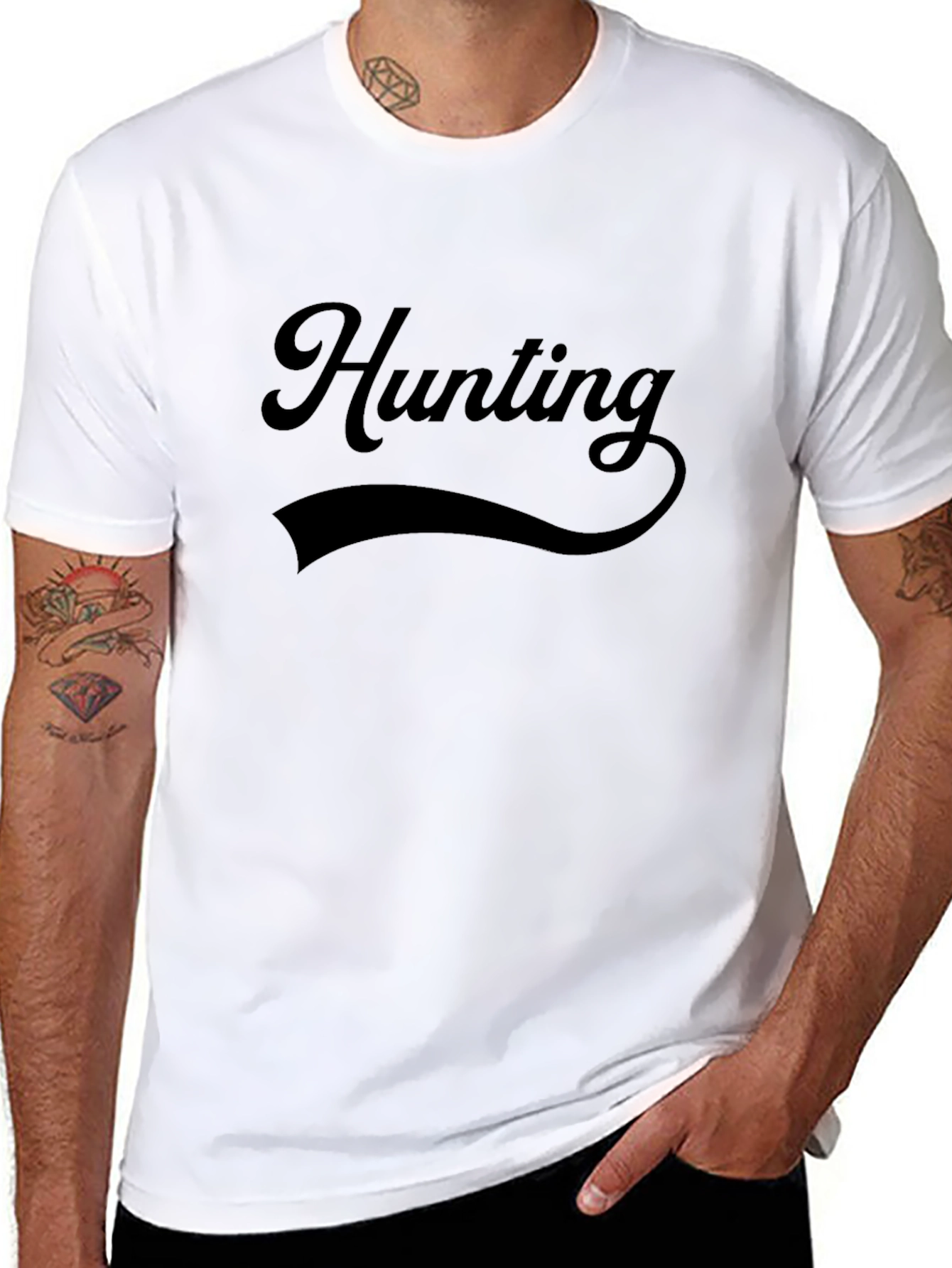 Hunting Black Graphic Tee for Men