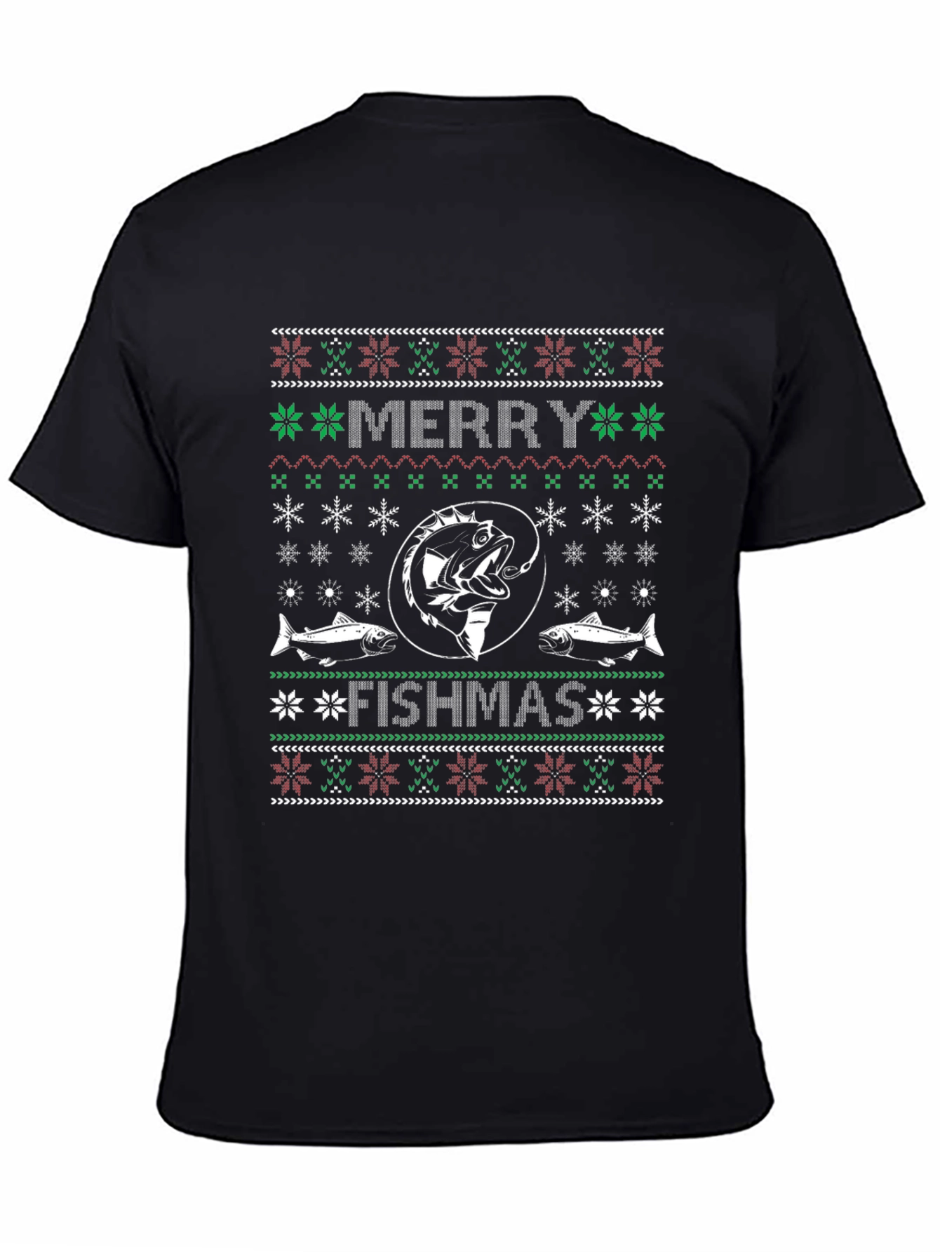 Merry Fishmas T-Shirt - Ugly Christmas Sweater Style