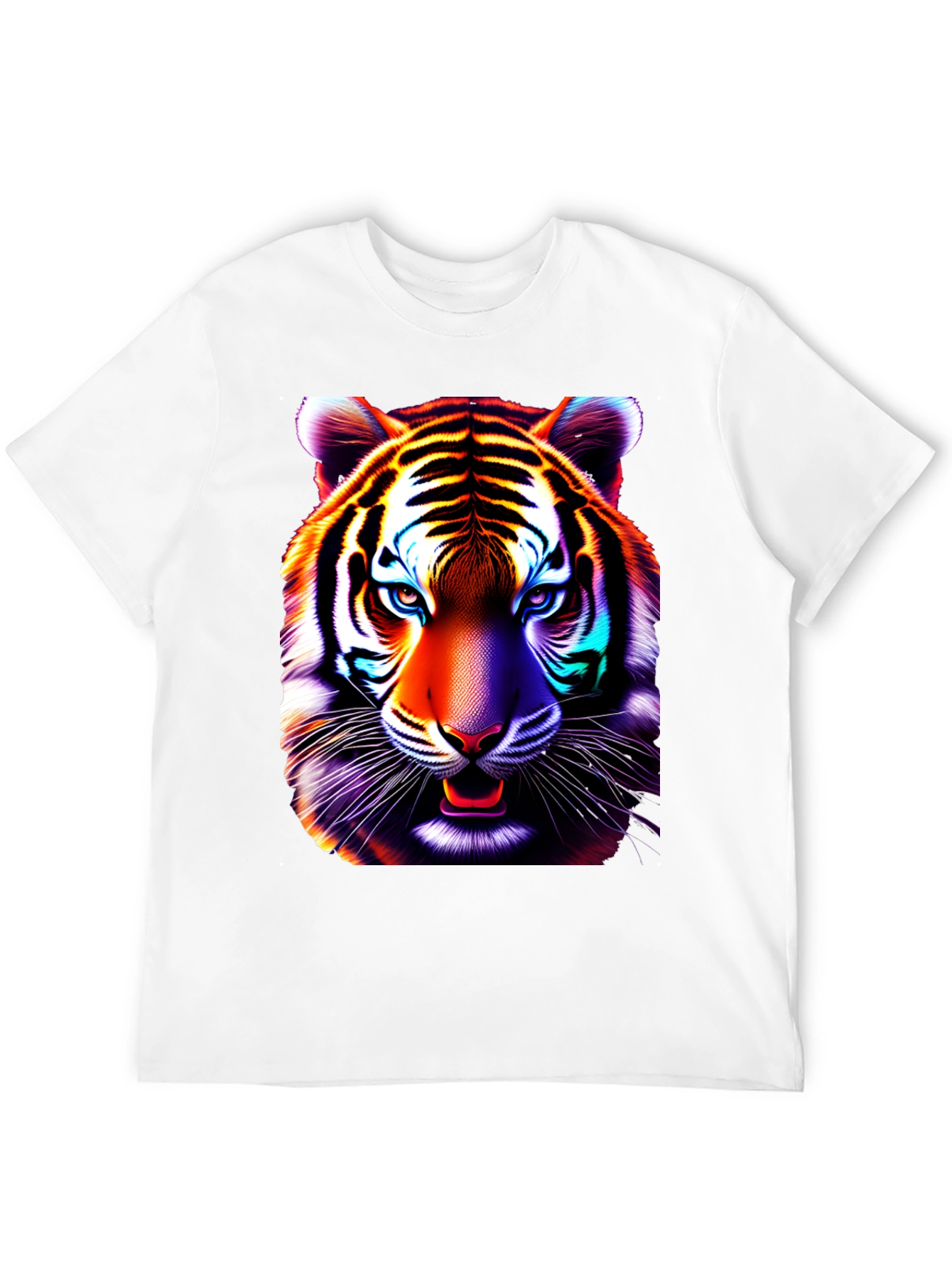 Vibrant Tiger Graphic Tee - Cool Animal Print Shirt