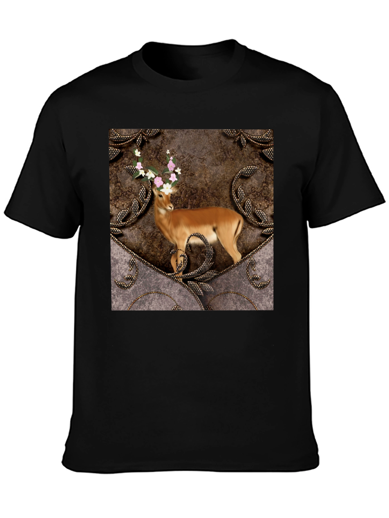 Deer Floral Antler Graphic Tee