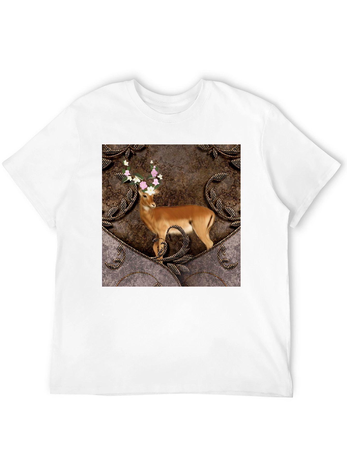 Deer Floral Antler Graphic Tee