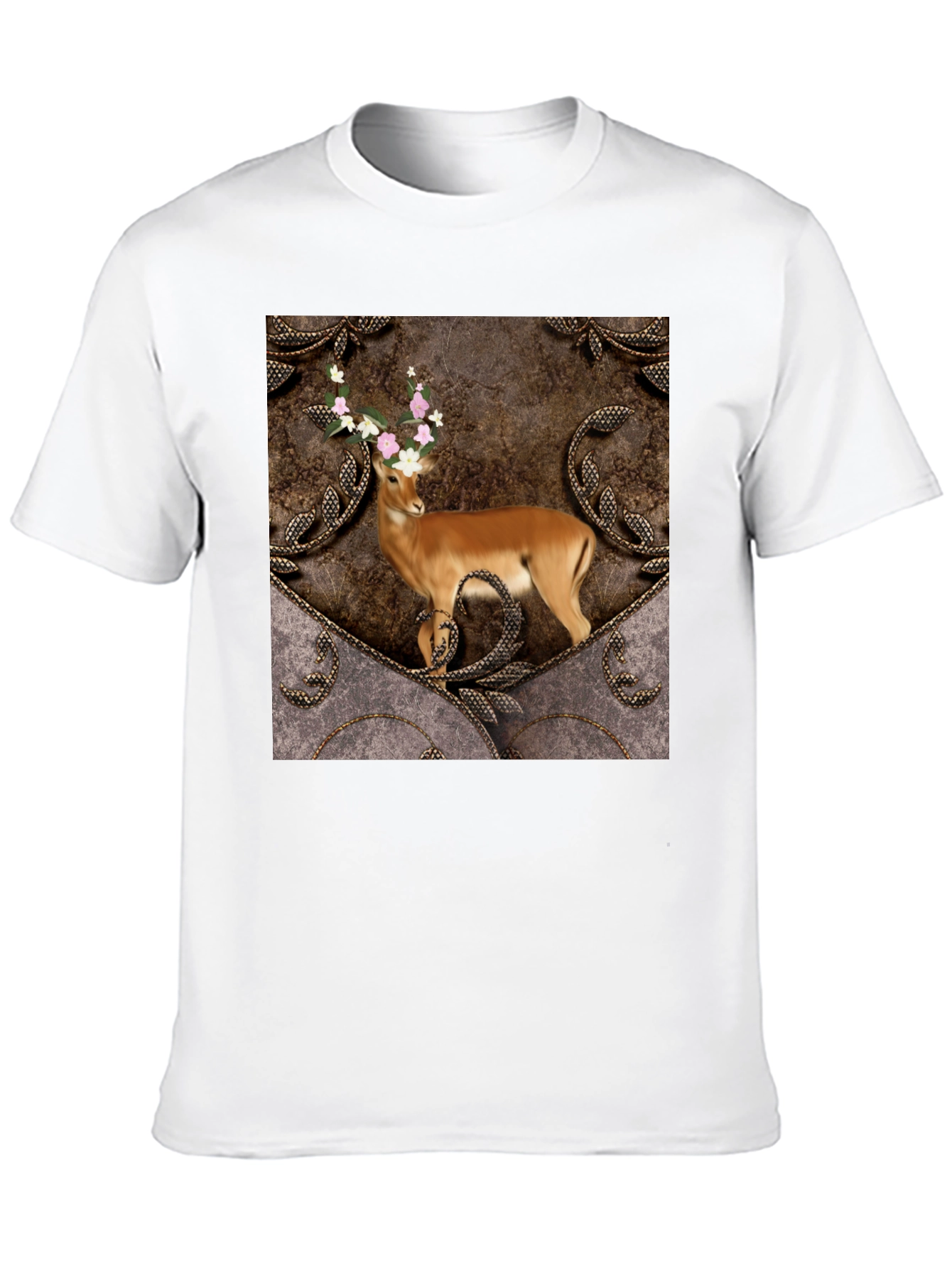 Deer Floral Antler Graphic Tee