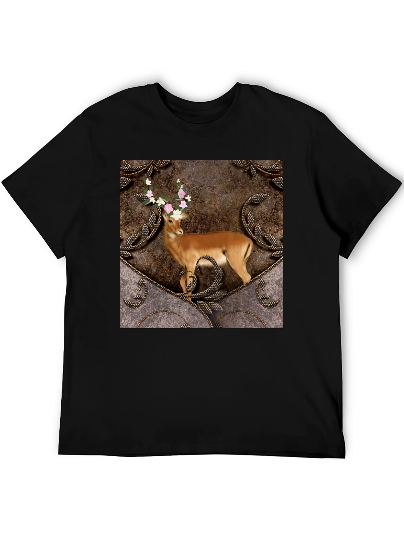 Deer Floral Antler Graphic Tee