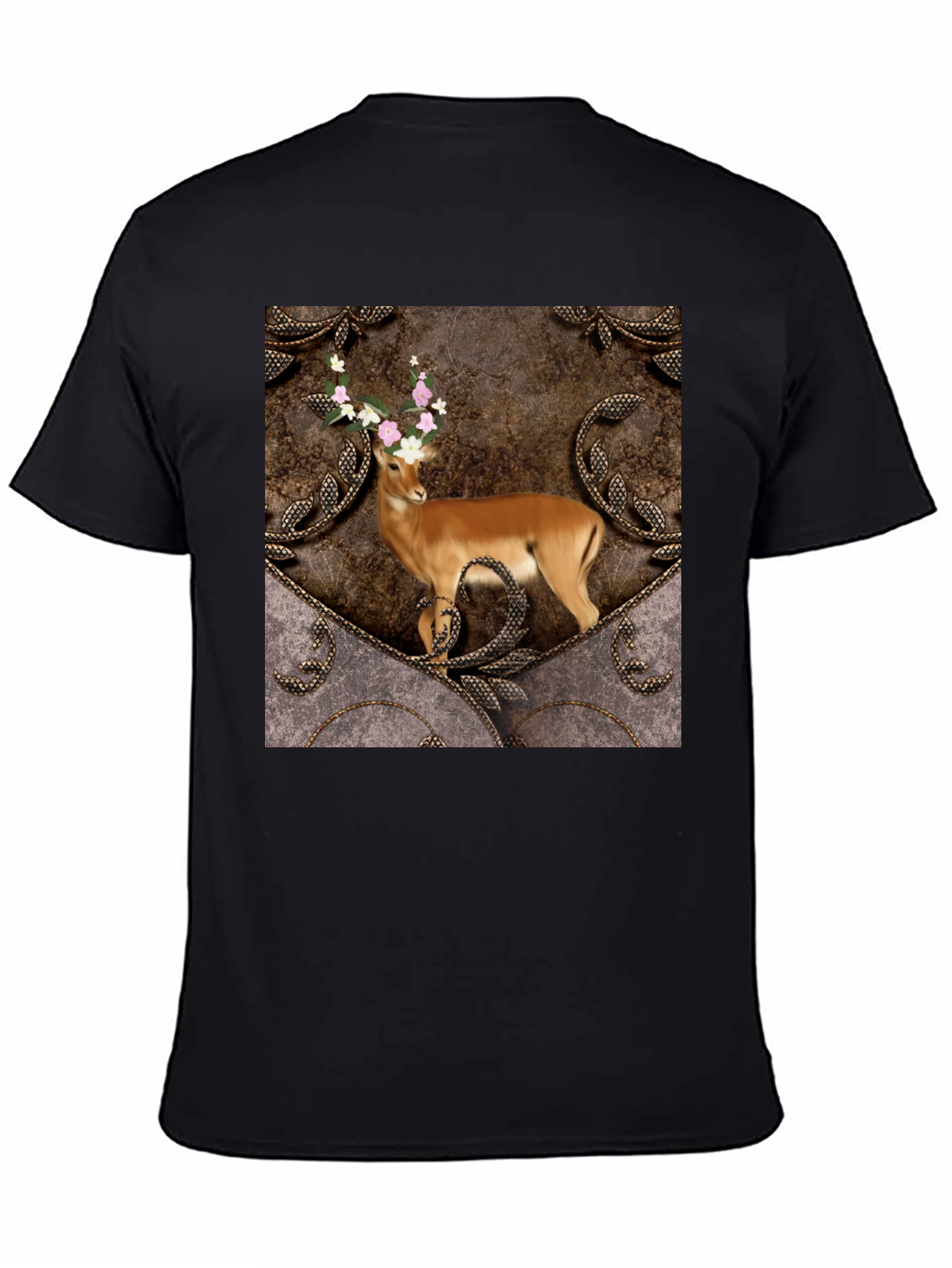 Deer Floral Antler Graphic Tee