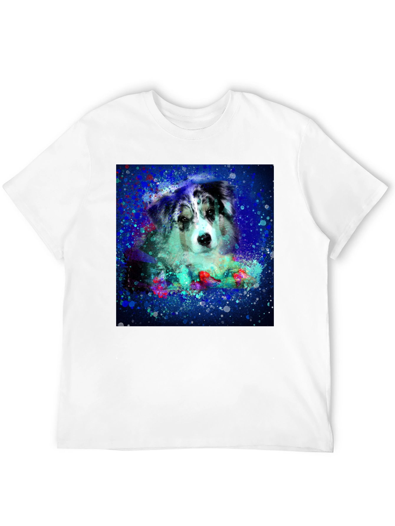 Dog Art Graphic Tee - Artistic Aussie Design T-Shirt