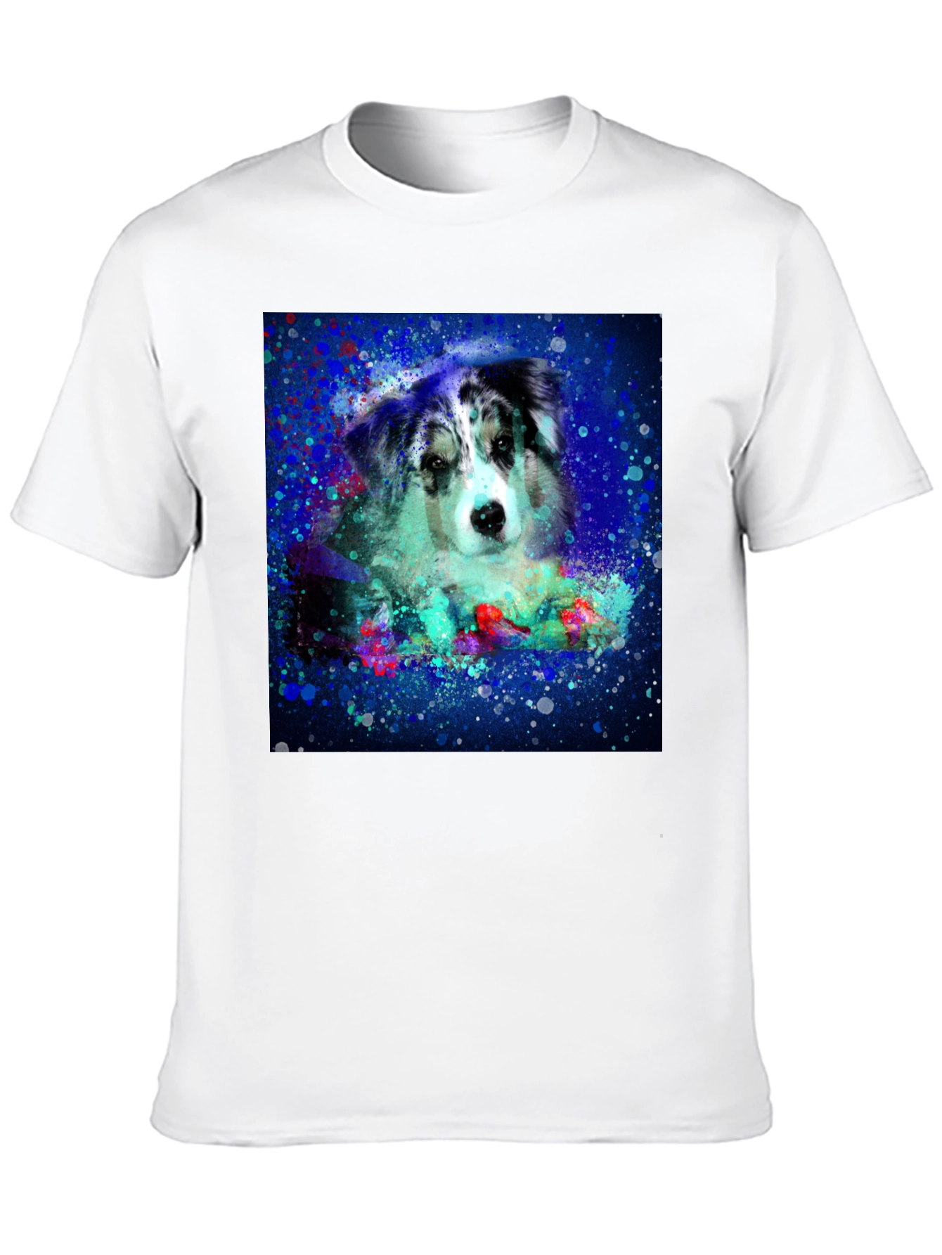 Dog Art Graphic Tee - Artistic Aussie Design T-Shirt