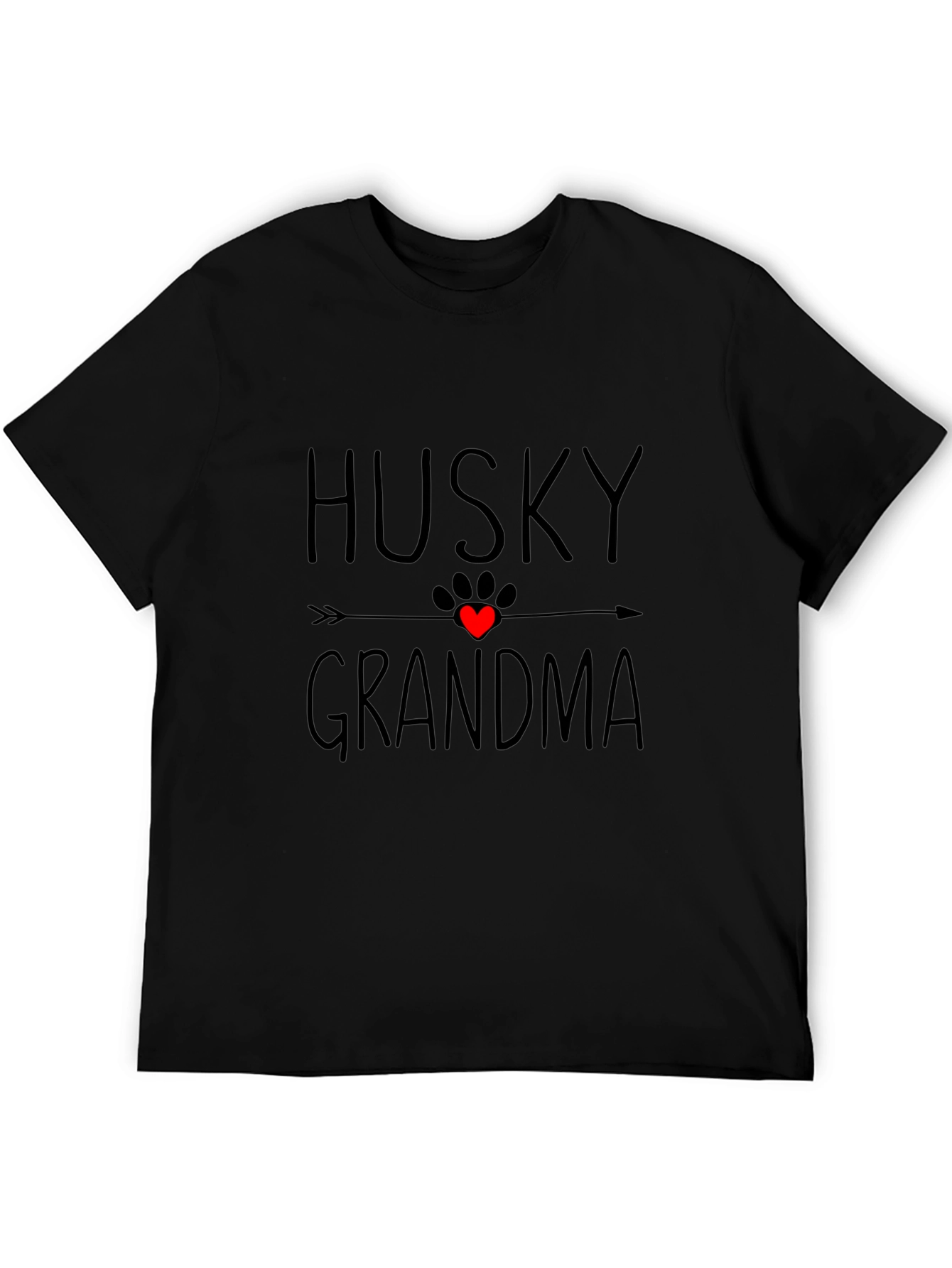 Husky Grandma Black T-Shirt - Cute Dog Lover Gift