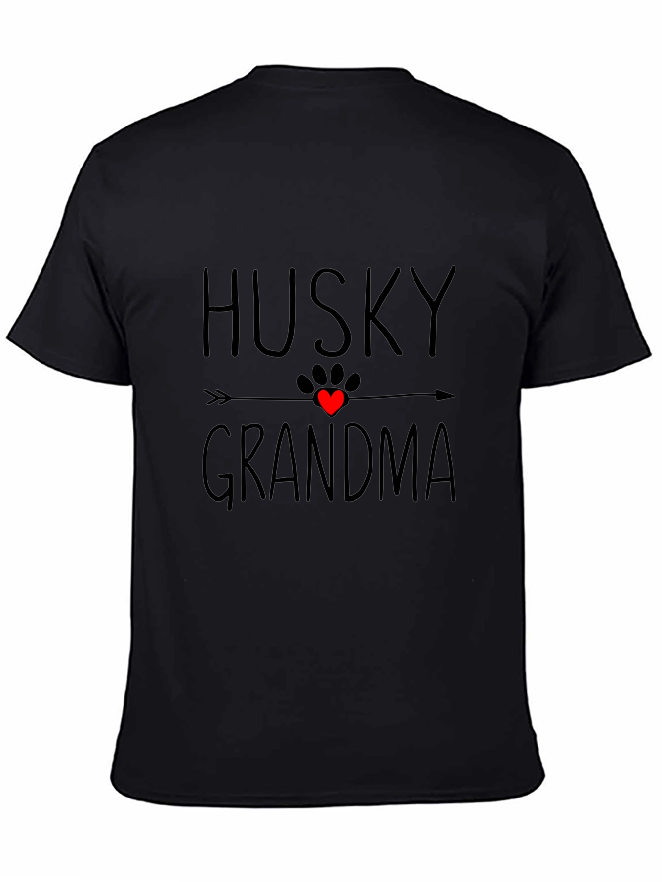 Husky Grandma Black T-Shirt - Cute Dog Lover Gift