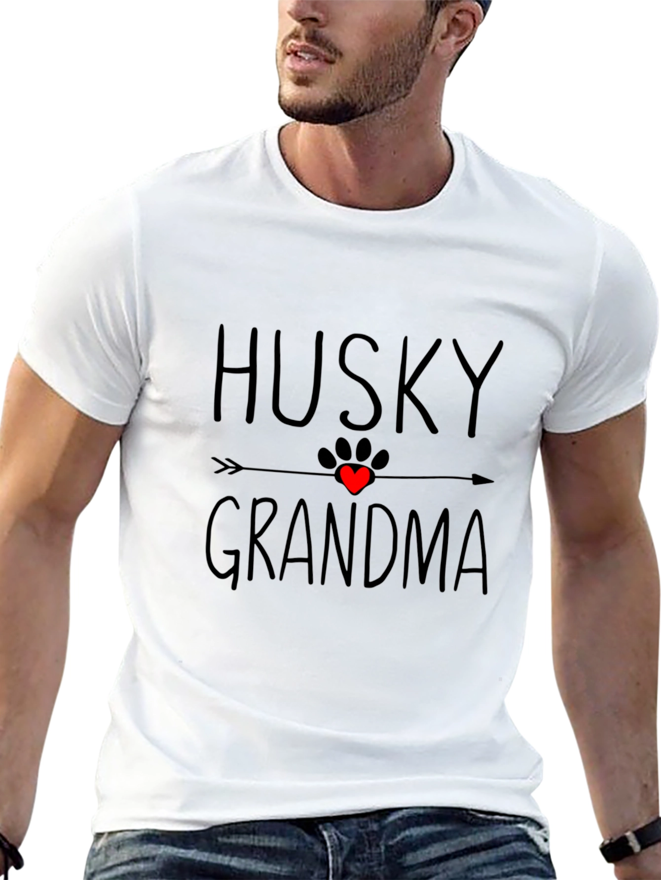 Husky Grandma Black T-Shirt - Cute Dog Lover Gift