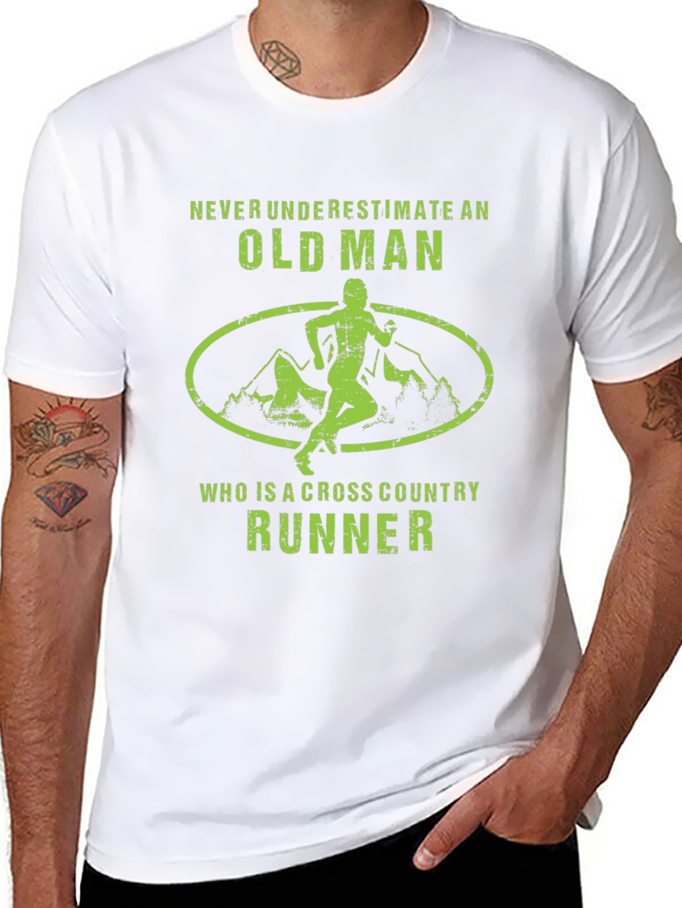 Cross Country Runner Old Man Graphic T-Shirt