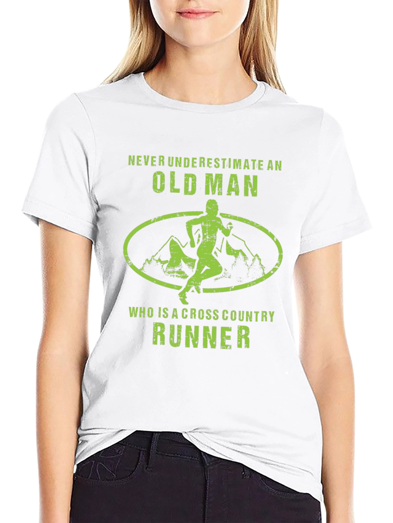 Cross Country Runner Old Man Graphic T-Shirt