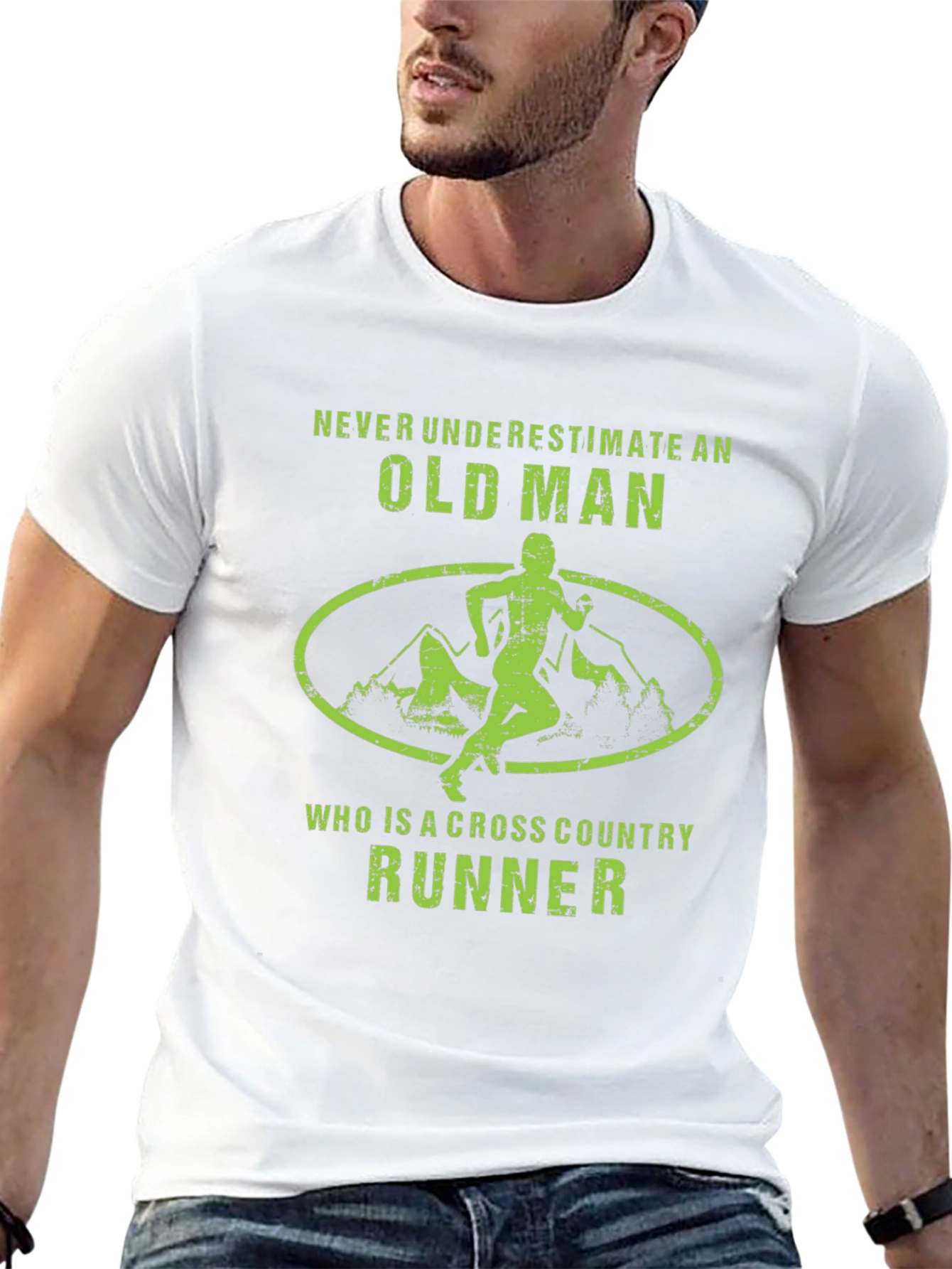 Cross Country Runner Old Man Graphic T-Shirt