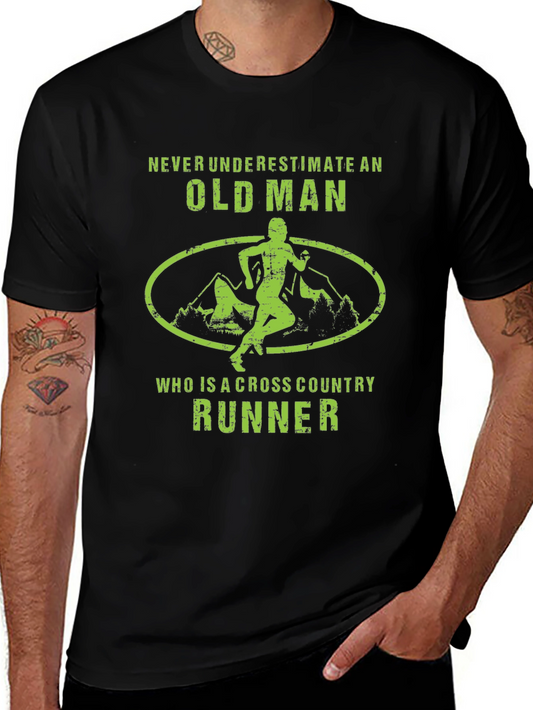 Cross Country Runner Old Man Graphic T-Shirt