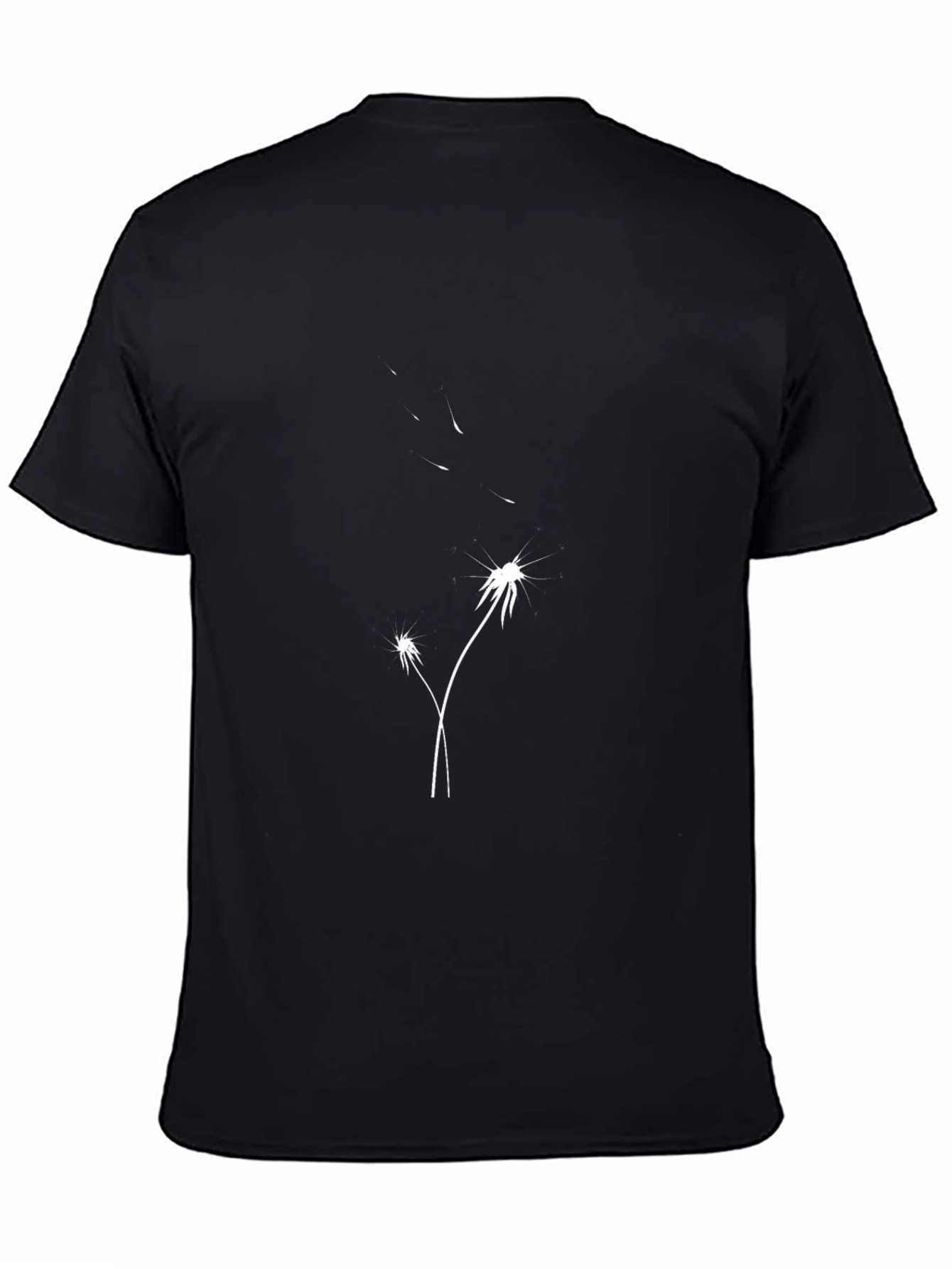 Dandelion Print Black T-Shirt