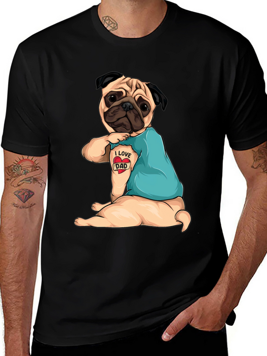 I Love Dad Pug T-Shirt - Funny Dog Lover Gift